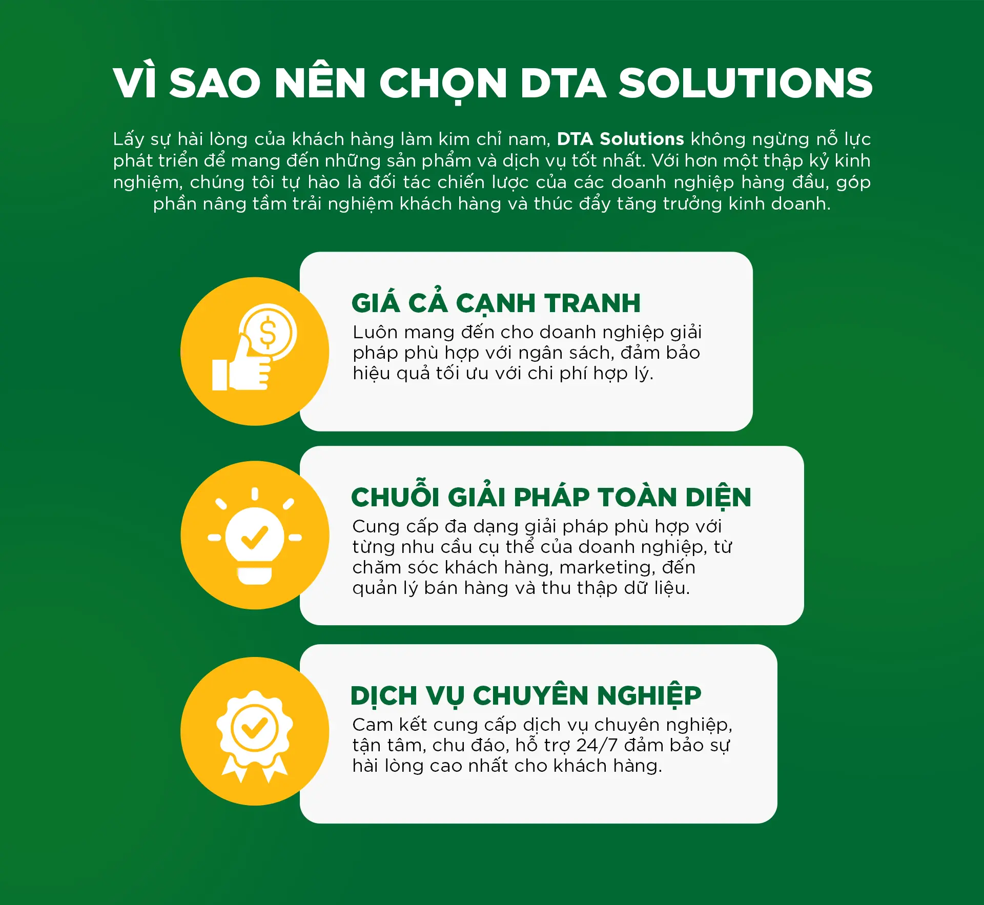 Banner Vì sao chọn DTA Solutions